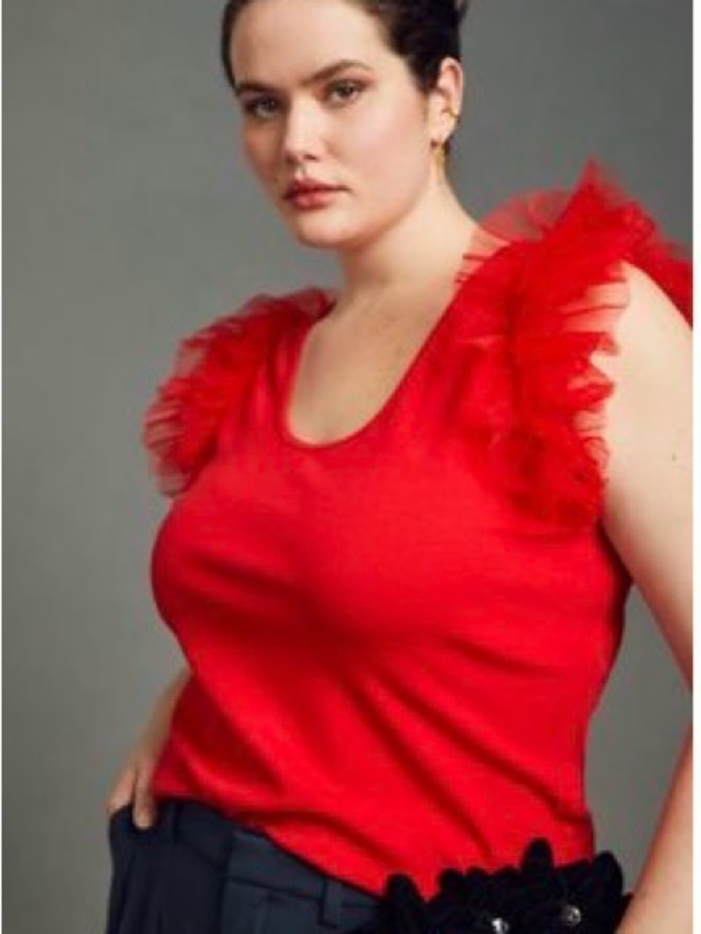 DOLAN Tulle Sleeve Tank Top